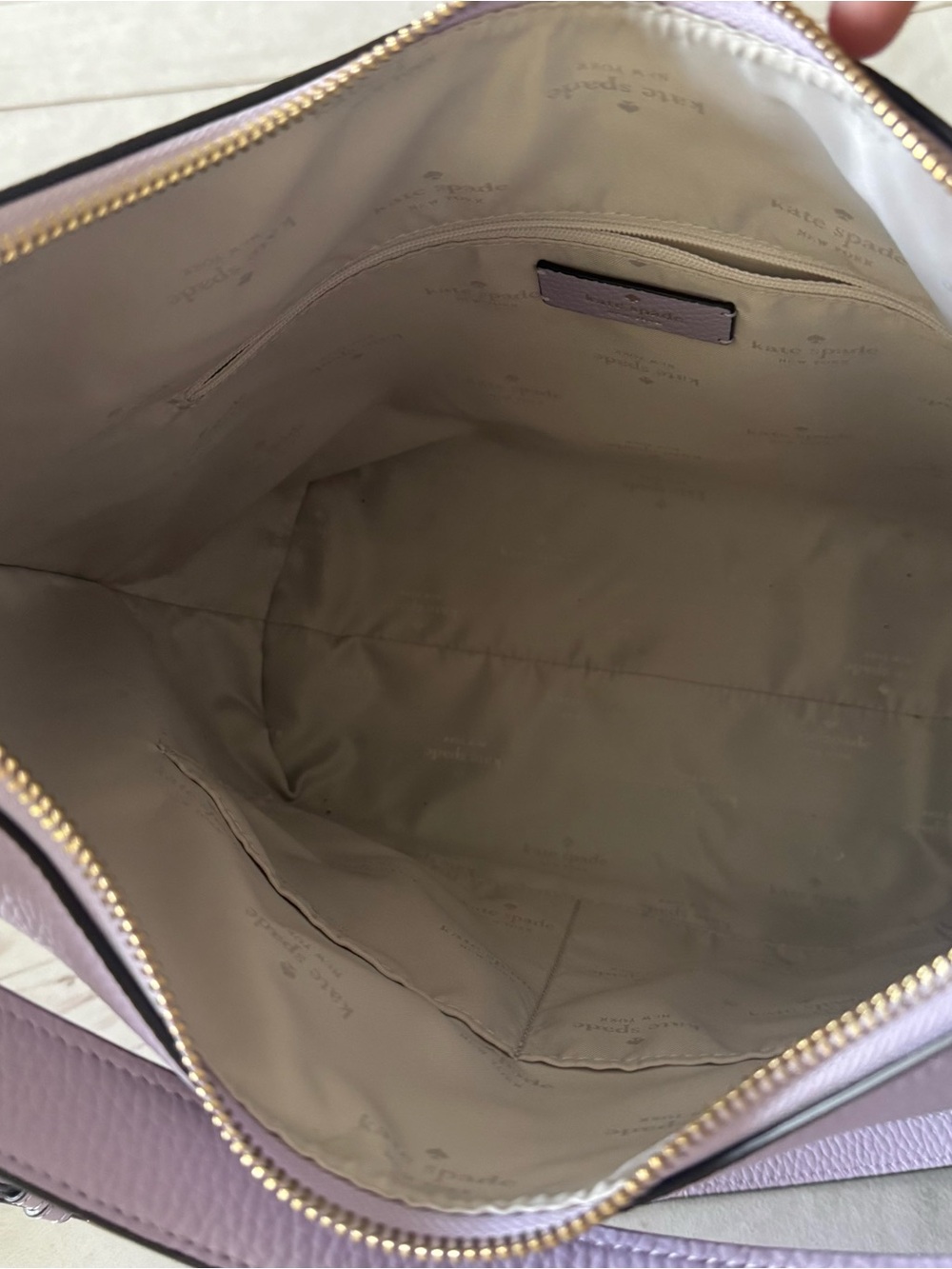 Kate Spade New York Pebbled Leather Hobo Shoulder Bag in Lilac Lavender BohoChic - Picture 10 of 13